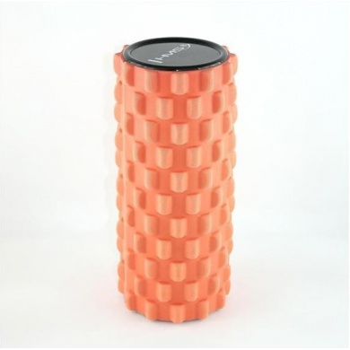 HMS Fitness Massagerolle FS107 (EVA-Schaum, für Ganzkörpertraining, Massage-Noppen) orange - 1 Stück