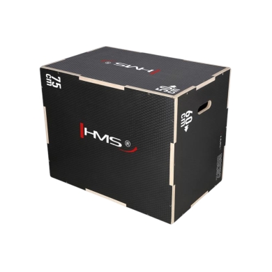 HMS Fitness Sprungbox DSC02 Plyo-Box (Holzkasten, 75x60x50cm) schwarz