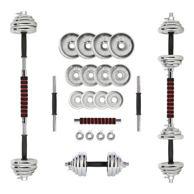 HMS Fitness Kurzhantel Verstellbare SR52 im Koffer (20kg, Chrom) silber