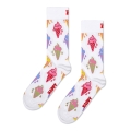 Happy Socks Tagessocke Crew Ice Creame (Eiscreme) weiss - 1 Paar