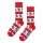 Happy Socks Tagessocke Crew Gingerbread Stripe (Lebkuchen) rot/beige - 1 Paar