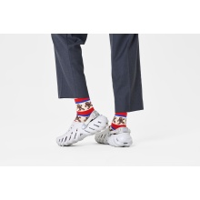 Happy Socks Tagessocke Crew Gingerbread Stripe (Lebkuchen) rot/beige - 1 Paar