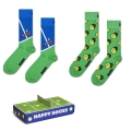 Happy Socks Tagessocke Crew Tennis Geschenkbox grün - 2 Paar