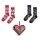 Happy Socks Tagessocke Crew Gingerbread Heart (Lebkuchen) Geschenkbox braun/navyblau/rot - 2 Paar