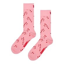 Happy Socks Tagessocke Crew Candy Cane (Zuckerstange) pink - 1 Paar