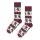 Happy Socks Tagessocke Crew Gingerbread Stripe (Lebkuchen) dunkelrot/weiss - 1 Paar