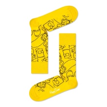 Happy Socks Tagessocke Crew The Simpsons Family (Bio-Baumwolle) gelb - 1 Paar