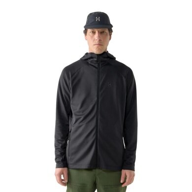 Haglöfs Fleecejacke Korp Mid Hood (Midlayer, atmungsaktiv) schwarz Herren