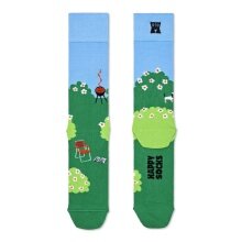 Happy Socks Tagessocke Crew Garden grün/blau - 1 Paar