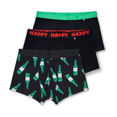 Happy Socks Unterwäsche Boxershorts Beer (Baumwolle) mehrfarbig schwarz Herren - 3 Stück