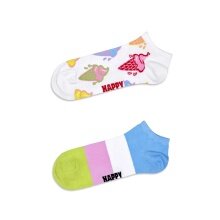 Happy Socks Tagessocke Sneaker Low Ice Cream & Stripe weiss/bunt - 2 Paar