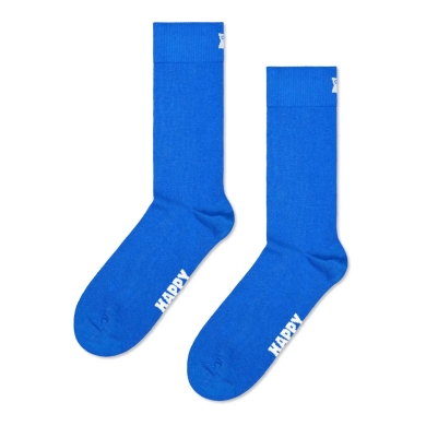 Happy Socks Tagessocke Crew Solid blau - 1 Paar