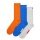 Happy Socks Tagessocke Crew Solid orange/blau/grau - 3 Paar