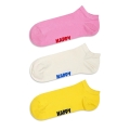 Happy Socks Tagessocke Sneaker Low Solid pink/gelb/weiss - 3 Paar