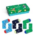 Happy Socks Tagessocke Kids Sport Gift Geschenkbox grün Kinder - 3 Paar