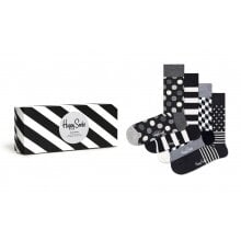 Happy Socks Tagessocke Crew Classic Black&White <b>Geschenkbox </b> - 4 Paar