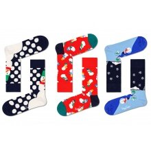 Happy Socks Tagessocke Crew Snowman Gift Set (Schneemann) grün/rot <b>Geschenkbox </b> - 3 Paar