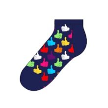 Happy Socks Tagessocke Sneaker Thumbs Up Low (Daumen Hoch) navyblau - 1 Paar