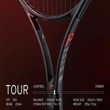 Head Tennisschläger Prestige Tour #22 95in/315g/Turnier - unbesaitet -