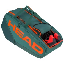 Head Tennis-Racketbag Pro Racquet Bag XL (Schlägertasche, 3 Hauptfächer) 2023 cyangrün/orange 12er