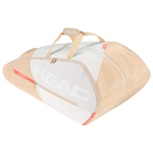 Head Tennis-Racketbag Tour Racquet Bag XL (Schlägertasche, 3 Hauptfächer) 2023 weiss/champagne 12er