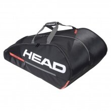 Head Tennis-Racketbag Tour Team Megacombi (Schlägertasche, 3 Hauptfächer) schwarz/orange 15R