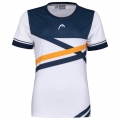 Head Tennis-Shirt Performance weiss/dunkelblau/orange Damen