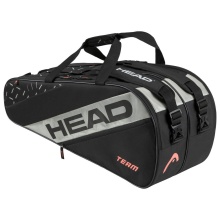 Head Tennis-Racketbag Team Racquet Bag L (Schlägertasche, 2 Hauptfächer) 2024 schwarz/grau 9er