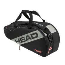 Head Tennis-Racketbag Team Racquet Bag M (Schlägertasche, 2 Hauptfächer) 2024 schwarz/grau 6er