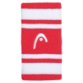 Head Schweissband Handgelenk Jumbo Logo Striped rot/weiss - 2 Stück