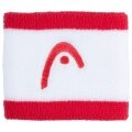 Head Schweissband Handgelenk Logo Striped rot/weiss - 2 Stück
