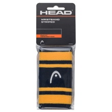 Head Schweissband Striped Handgelenk Jumbo navyblau/gelb - 2 Stück