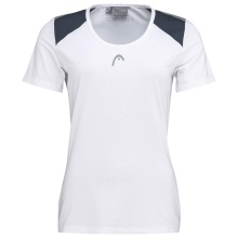 Head Tennis-Shirt Club 22 Tech (Moisture Transfer Microfiber Technologie) weiss/navyblau Damen