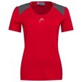 Head Tennis-Shirt Club 22 Tech (Moisture Transfer Microfiber Technologie) rot Damen