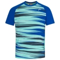 Head Tennis-Tshirt Topspin (schnelltrocknend, modern) royalblau/türkis Herren