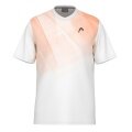 Head Tennis-Tshirt Topspin (V-Ausschnitt, Polyester-Interlock) 2025 weiss/orange Herren