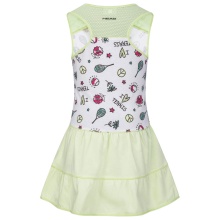 Head Tenniskleid Dress 2023 (separate Innenhose, 100% Baumwolle) weiss/grün Kleinkinder