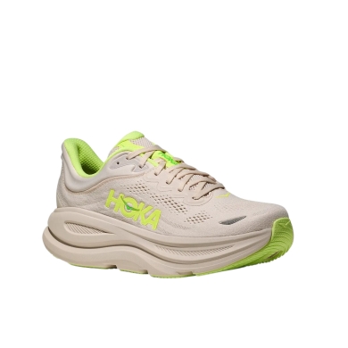 Hoka Laufschuhe Bondi 9 (Dämpfung) beige/grau/neon Herren