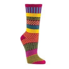 HomeOfSocks Wollsocken Hygge mehrfarbig pink/gelb - 1 Paar