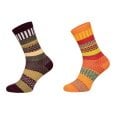 HomeOfSocks Wollsocken Hygge mehrfarbig orange/braun - 2 Paar