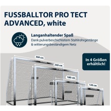 Hudora Fussballtor Pro Tect 120 Advanced (hochwertig, langlebig, einfacher Aufbau) weiss/schwarz - 120x80x48cm