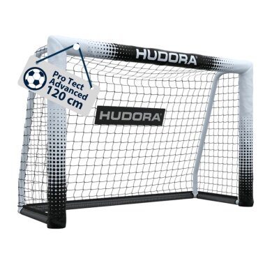 Hudora Fussballtor Pro Tect 120 Advanced (hochwertig, langlebig, einfacher Aufbau) weiss/schwarz - 120x80x48cm