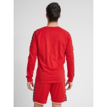 hummel Sport-Langarmshirt hmlAUTHENTIC Training Sweat (Baumwoll/Polyester-Gemisch) rot Herren