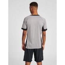 hummel Sport-Tshirt hmlLEAD Poly Jersey (Mesh-Material) Kurzarm grau/schwarz Herren