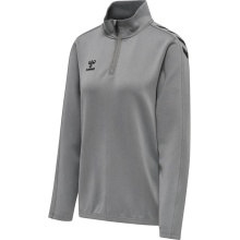 hummel Sport-Langarmshirt hmlCORE XK Half-Zip Sweat (Polyester-Sweatstoff) grau Damen