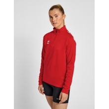 hummel Sport-Langarmshirt hmlCORE XK Half-Zip Sweat (Polyester-Sweatstoff) rot Damen