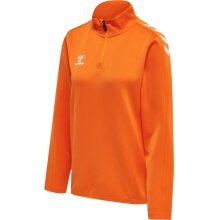 hummel Sport-Langarmshirt hmlCORE XK Half-Zip Sweat (Polyester-Sweatstoff) orange Damen