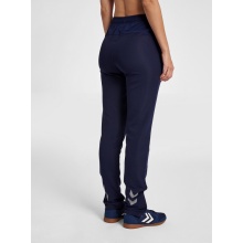 hummel Sporthose hmlLEAD Poly Pants (Seitentaschen, dehnbarer Sweatstoff) Lang marineblau Damen
