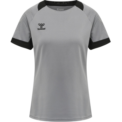 hummel Sport-Shirt (Trikot) hmlLEAD Poly Jersey (Mesh-Material) grau Damen