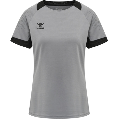 hummel Sport-Shirt (Trikot) hmlLEAD Poly Jersey (Mesh-Material) grau Damen
